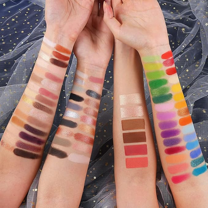 UCANBE 86 Colors Nude Eyeshadow Palette with 15pcs Makeup Brushes Set, Matte Glitter Long Lasting Highly Pigmented Waterproof Colorful Eye Shadow Contour Blush Powder Highlighter All in One-Velvo Beauty