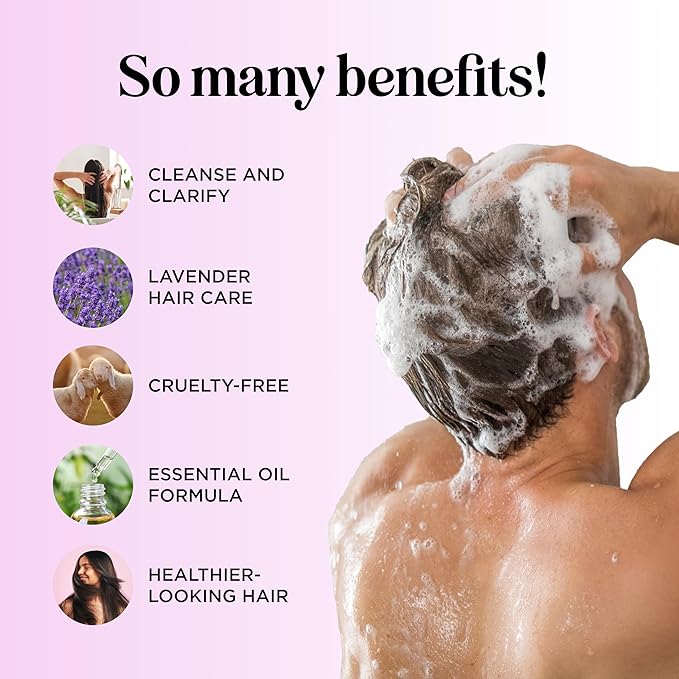 Aromatherapy Lavender Shampoo and Conditioner Set - Paraben and Sulfate Free Shampoo and Conditioner for Women with Chamomile Panthenol Jojoba Oil plus Cleansing and Calming Lavender Essential Oil-Velvo Beauty