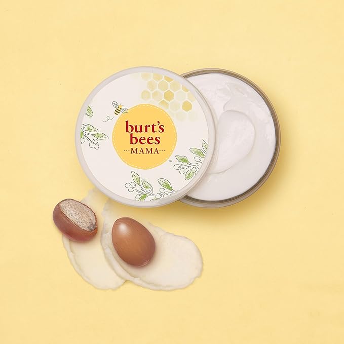 Burt's Bees Mama Belly Butter Stretch Mark Cream for Pregnancy Massages Body & Reduces Scar Appearance, Prenatal & Postnatal Tummy Skin Care, Shea Butter & Vitamin E Rich Formula, 6.5 Oz Tub-Velvo Beauty