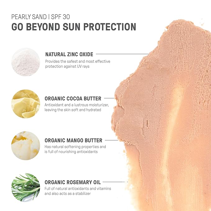 Raw Element Ultra-Moisturizing Tinted Face Cream, Non Toxic Mineral Face Sunscreen, Daily Tinted Moisturizer, Non-Nano Zinc Oxide, Reef Friendly, All Ages, SPF 30, 1.8 oz, Pearly Sand, Pack of 2-Velvo Beauty