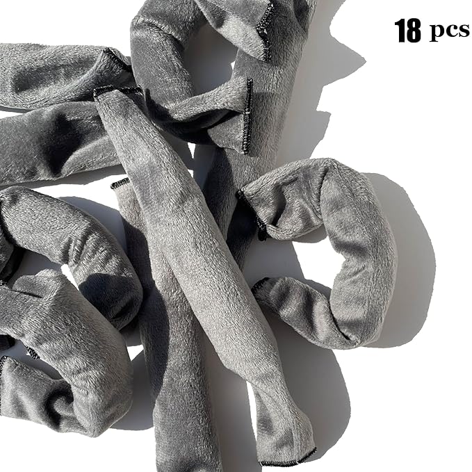 Aimin Hair Rollers Night Sleep Foam Hair Curler Rollers Flexible Soft Pillow Hair Rollers DIY Sponge Hair Styling Rollers Tools set (18 pcs gray) …-Velvo Beauty