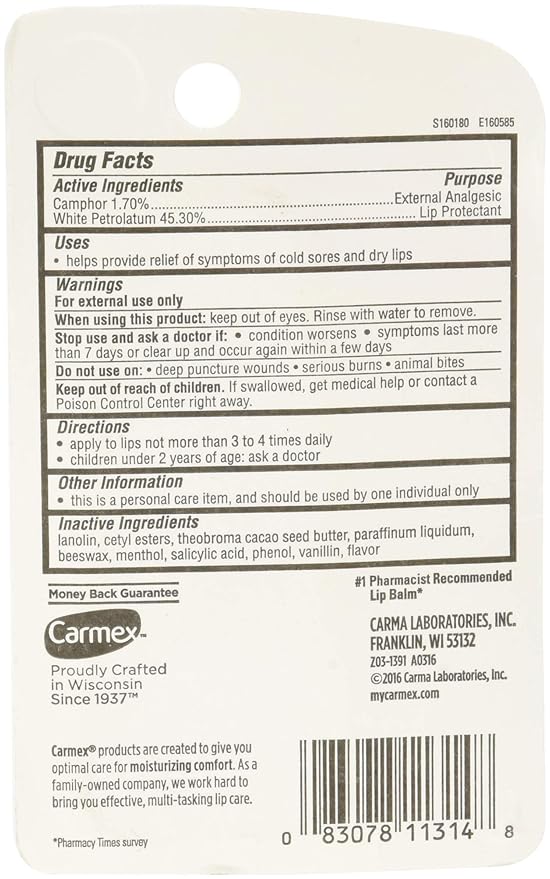 Carmex Classic Lip Balm, Medicated, 0.35 oz-Velvo Beauty