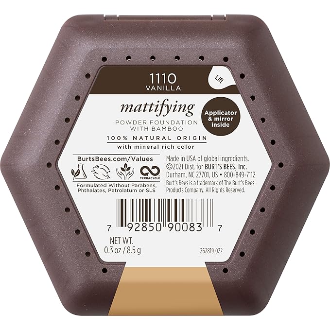 Burt’s Bees 100% Natural Origin Mattifying Powder Foundation, Vanilla, 0.3 Ounce, Packaging May Vary-Velvo Beauty