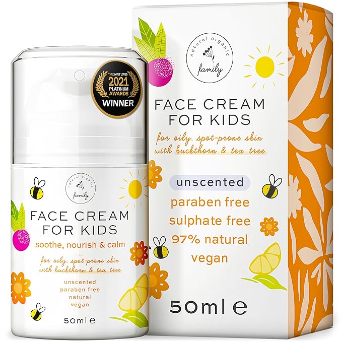 Award-Winning Kids Face Cream - Gentle & Calming Moisturizer with Natural Ingredients for Sensitive & All Skin Types - Fragrance-Free-Velvo Beauty