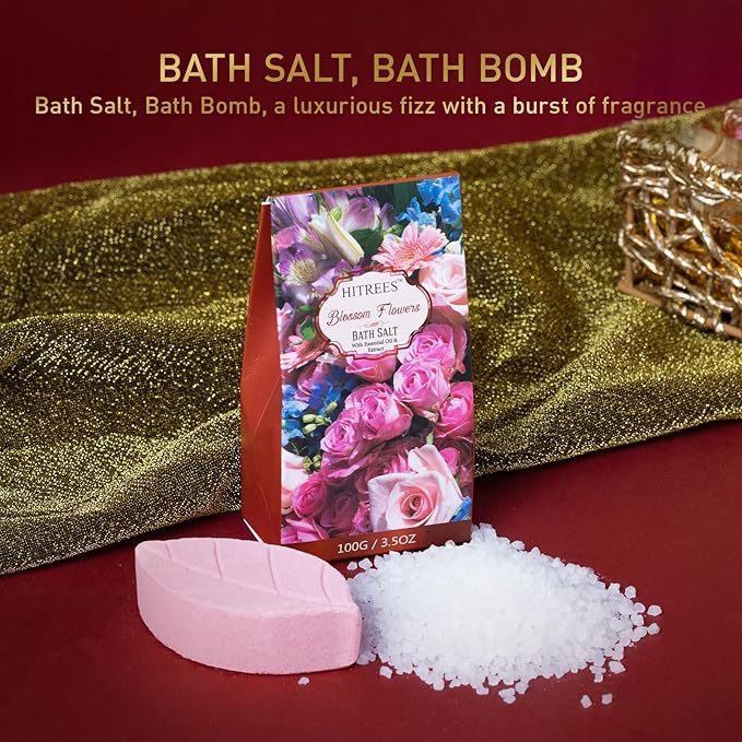 Spa Gift Basket for Women, ROSE & JASMINE Friendship Gifts Women, Tote Bag, Shower Gel, Hand & Body Cream, Hitrees Bath Gift Set for Her, Mom, Mothers Day-Velvo Beauty