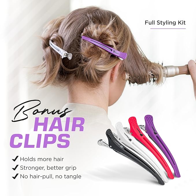 Fagaci Small Round Brush with Natural Boar Bristle for Blow Drying, Hair Styling, and Volume | Nano Technology Ceramic + Ionic for Healthy Hair-Velvo Beauty