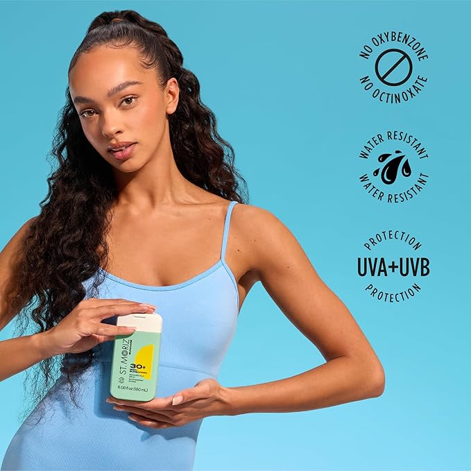 St Moriz Suncare SPF - Sunscreen - Water Resistant Sunscreen Moisturizing Lotion + Vitamin E - Oxybenzone & Octinoxate Free - Vegan - Body, 30, Sun Protection Factor (SPF)-Velvo Beauty