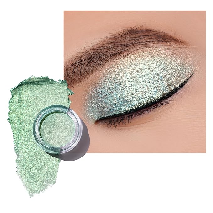 Oulac Green Cream Eyeshadow-Eyeshadow Prime| as Highlighter Large Capacity Highly Pigmented Eye Shadow Waterproof &Long Lasting with Moisturizing Formula, Shimmer Glitter Eye Makeup. 6g.(16)-Velvo Beauty