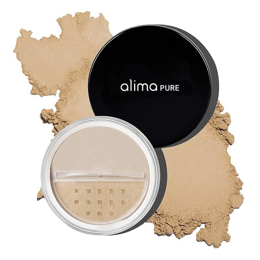 Alima Pure Matte Foundation Loose Mineral Powder Foundation Makeup, Loose Powder Makeup Oil Free Talc Free Powder, Natural Makeup Mineral Foundation Full Coverage Natural Foundation Powder .15 oz/4.5g-Velvo Beauty