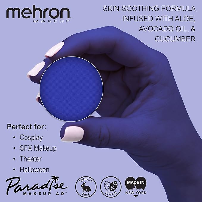 Mehron Makeup Paradise AQ Refill (.25 ounce) (Dark Blue)-Velvo Beauty