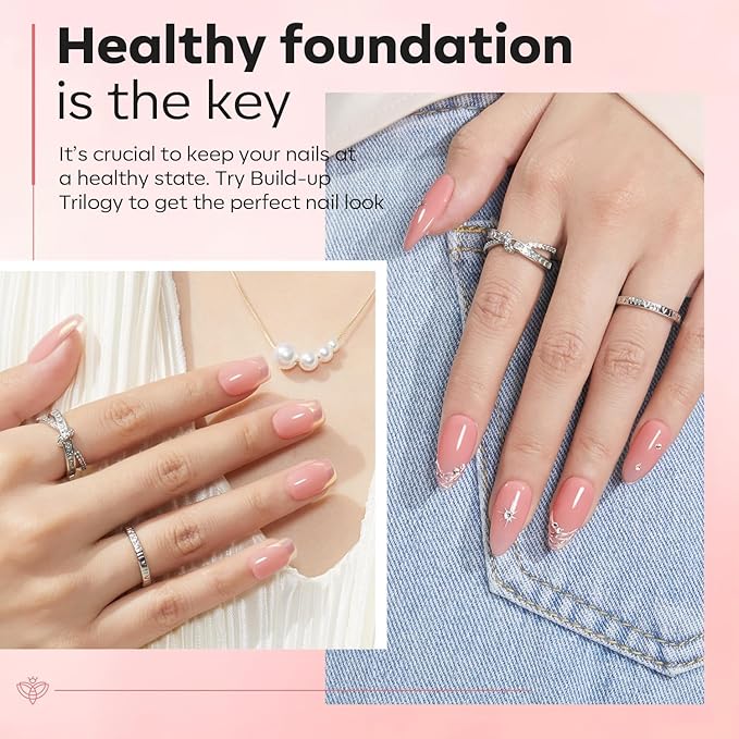 modelones Builder Nail Gel with Nail Dehydrator and Primer, 3Pcs Rose Nude Pink LED Gel Builder Polish Base Coat Acid Free Prep Dehydrate & Bond Primer for Thickening Apex Building 10ml Home DIY Salon-Velvo Beauty