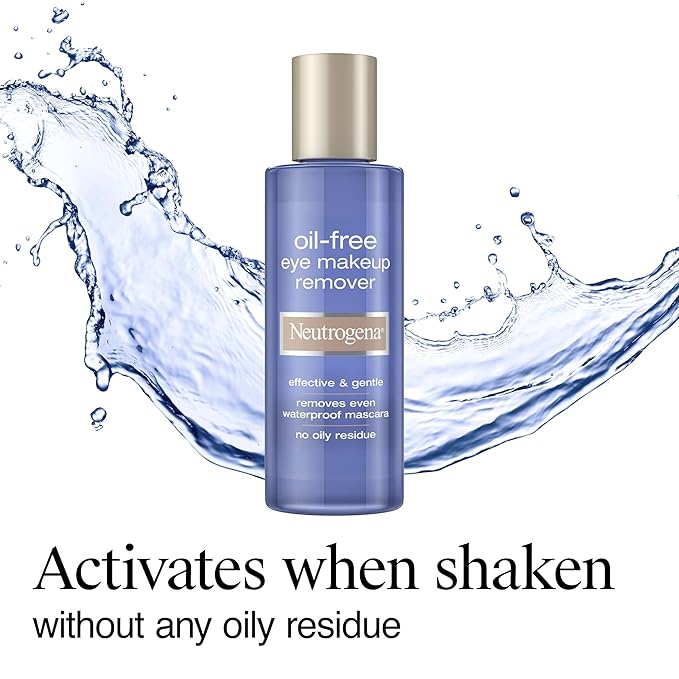 Neutrogena Gentle Oil-Free Eye Makeup Remover & Cleanser for Sensitive Eyes, Non-Greasy Makeup Remover, Waterproof Mascara Remover, Dermatologist & Ophthalmologist Tested, 8 fl. oz-Velvo Beauty