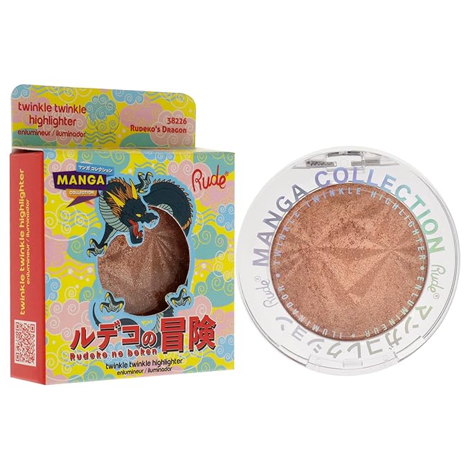 Rude Cosmetics Manga Collection Twinkle Twinkle Highlighter - Rudekos Dragon Highlighter Women 0.14 oz-Velvo Beauty