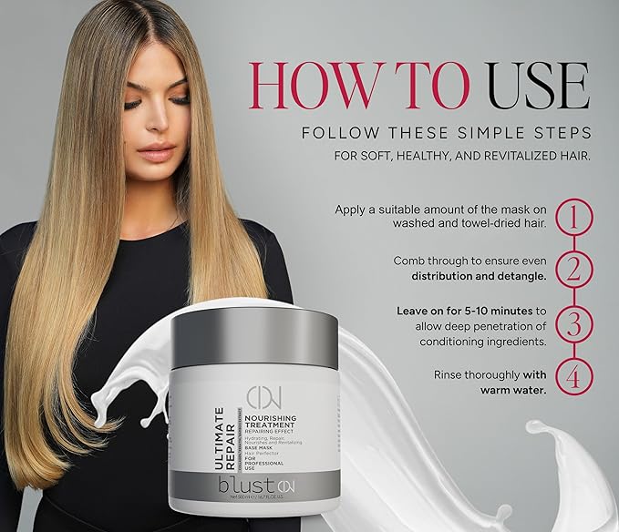 Ultimate Repair Mask with Collagen & Keratin for Damaged Hair - Hydration Deep Treatment for Dry Hair - Frizz Control & Nourishment Mask with Bamboo & Avocado Oil 500Ml-Velvo Beauty