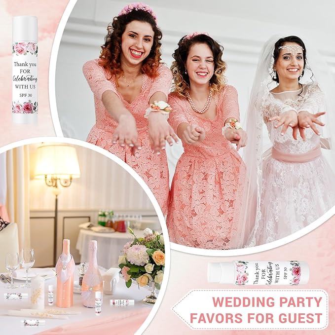 24 Pcs SPF 30 Lip Balm Bulk for Summer Wedding Baby Shower 4th of July Party Sunscreen Lip Balm Sticks Outdoor Travel Sunscreen Care Lip Balm for Thank You Gifts Party Supplies (Floral)-Velvo Beauty