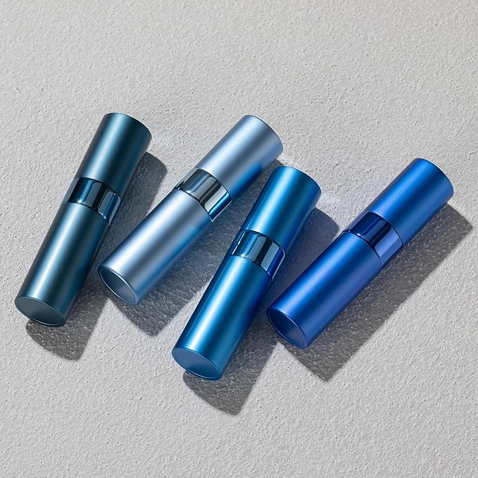Travel Perfume Bottle Refillable - Cologne Spray Atomizer Mini - Small Travel Size Sprayer Empty for Refill Sample Container - Portable Fragrance Decant Dispenser for Men Women 8ml 4PCS Blue-Velvo Beauty