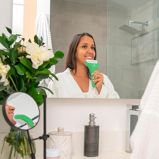 Ice Roller for Face & Eye Puffiness Relief 2 in 1 Set - Therapeutic Facial Massager for Beauty - Cooling Face Rollers for Women - Tone & Tighten Your Damaged Skin - Reduce Wrinkles-Velvo Beauty