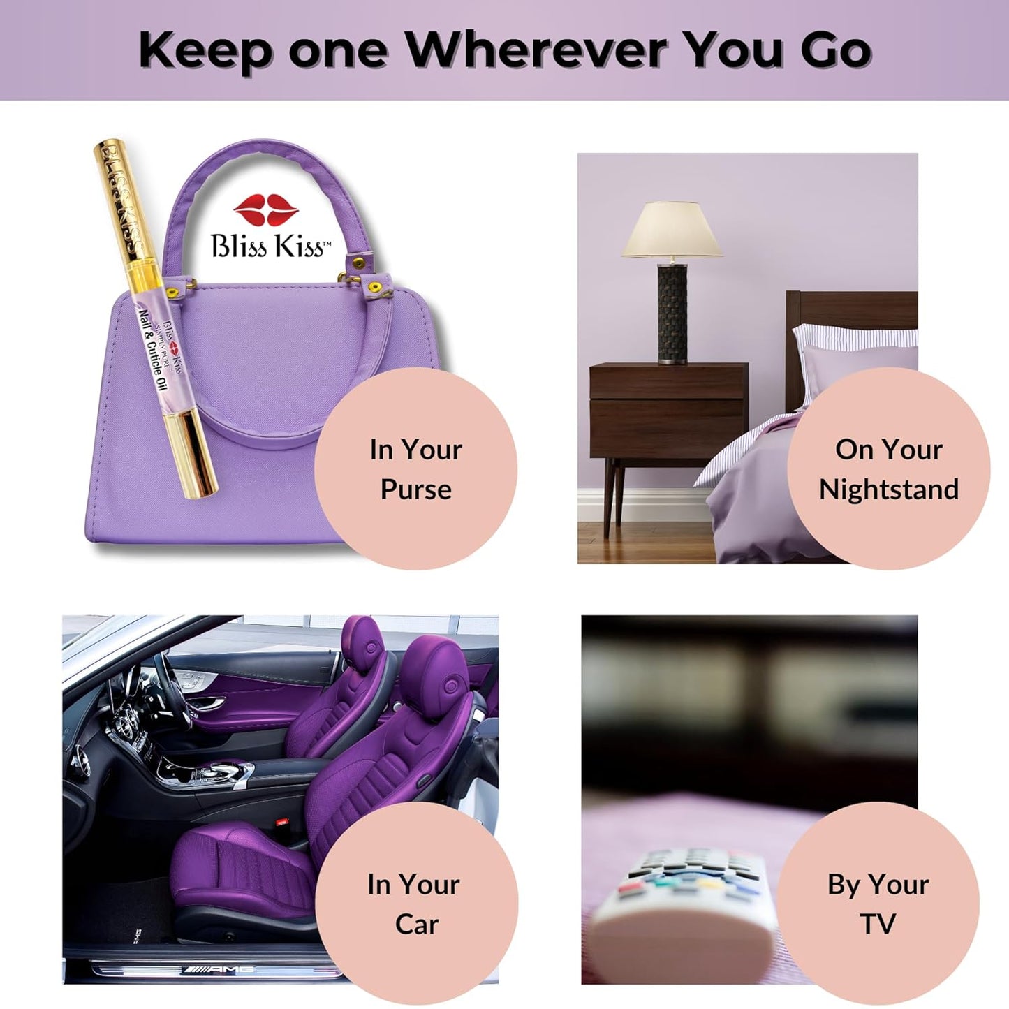 Bliss Kiss | 1 Lavender Vanilla | Nail Oil Cuticle Pen w/Vitamin E & Jojoba⏤Nail Strengthener Nail Growth Serum for Brittle Peeling Breaking Thin Nails-Velvo Beauty