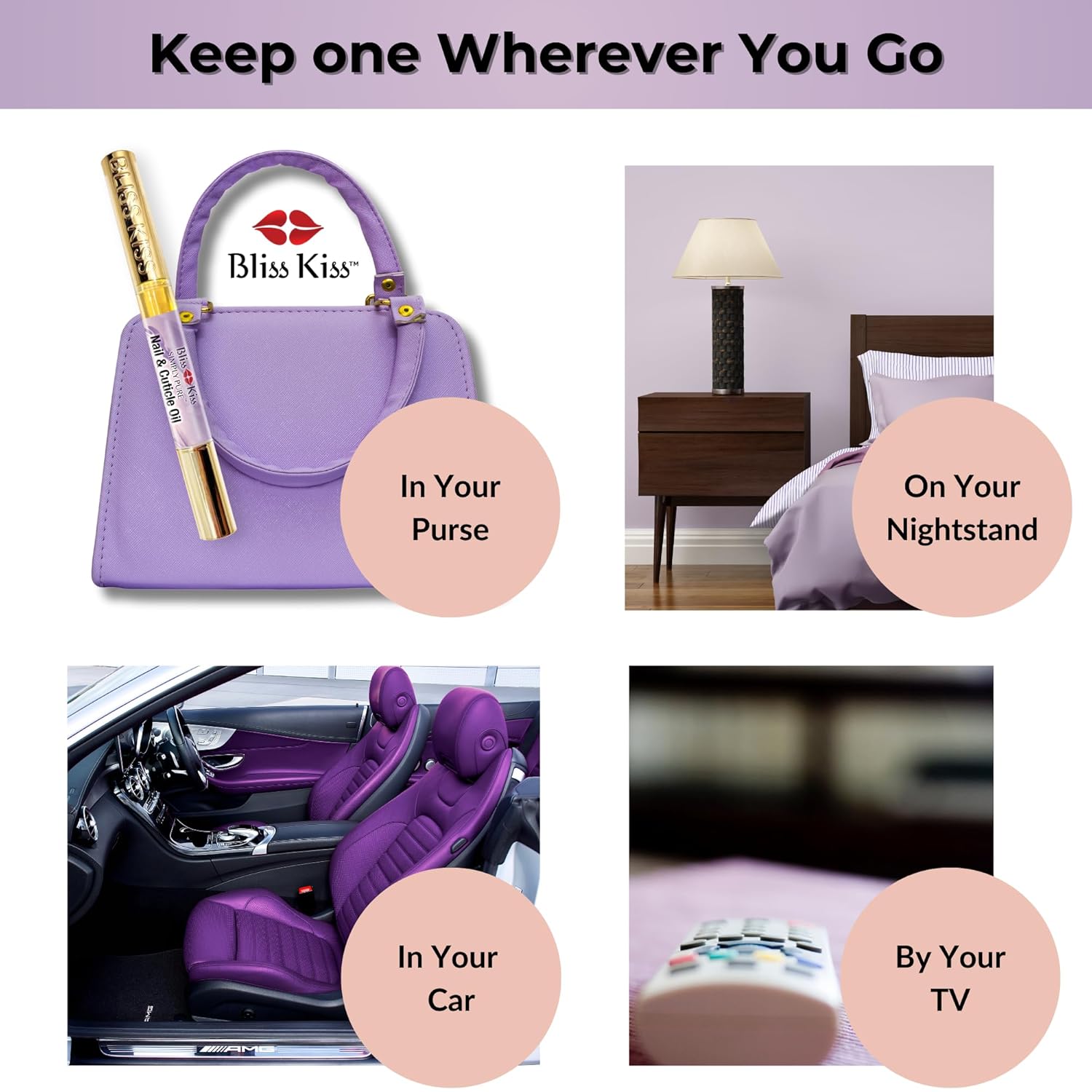 Bliss Kiss | 1 Lavender Vanilla | Nail Oil Cuticle Pen w/Vitamin E & Jojoba⏤Nail Strengthener Nail Growth Serum for Brittle Peeling Breaking Thin Nails-Velvo Beauty