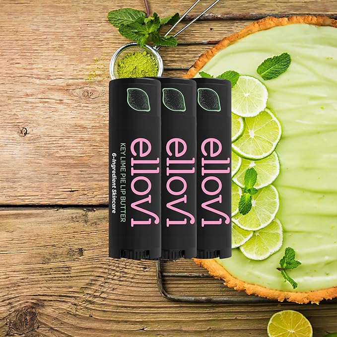 Natural Lip Butter Lip Balm - Key Lime - Pure Enough to Eat - Made With Just 6 Vegan Ingredients - Moisturizing Lip Care for All Day Hydration (3-Pack)-Velvo Beauty