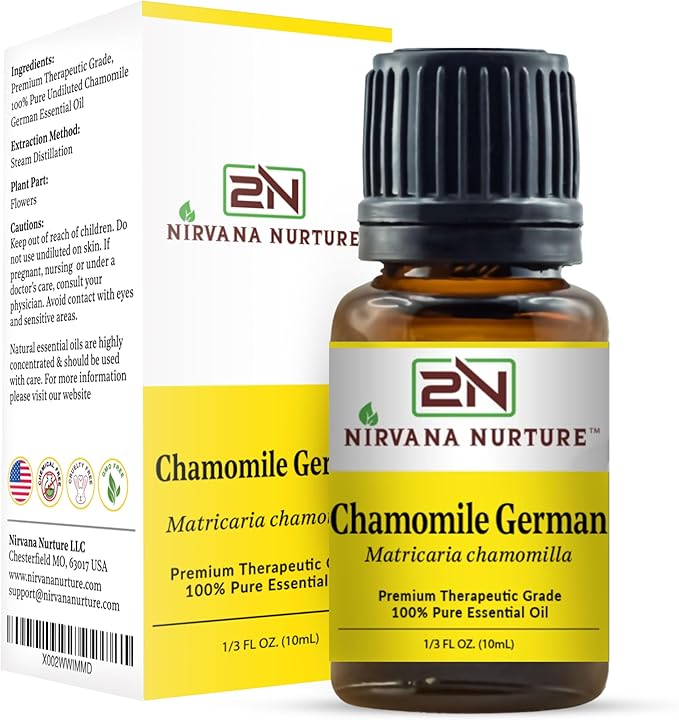 Chamomile German Essential Oil 100% Pure Premium Therapeutic Grade, Undiluted - Aromatherapy Diffuser for Calm and Relaxation, Skin Care, Hair Care-Velvo Beauty