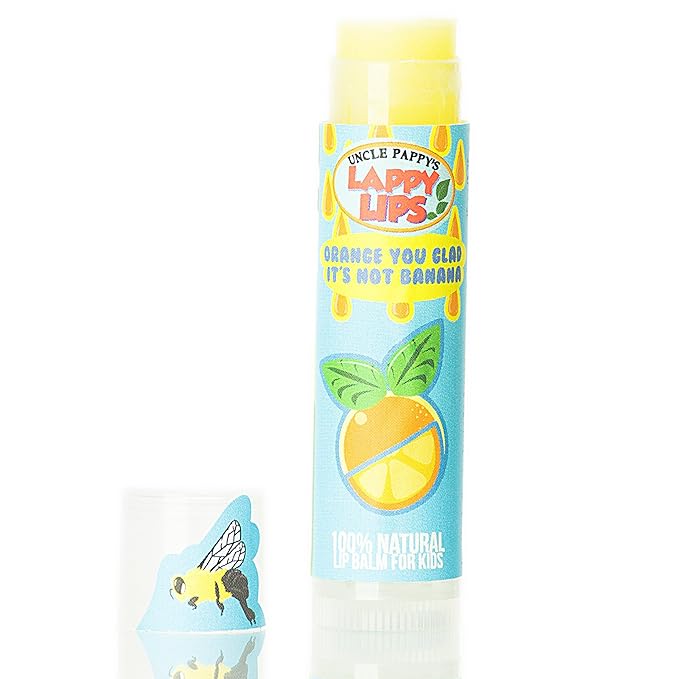 Lappy Lips Organic 100% Natural, Lip Balm Chap stick for Kids, Toddlers (6 flavors) - Organic Essential Oil - for Dry Chapped Lips to Restore and Heal and Make Kids Happy-Velvo Beauty
