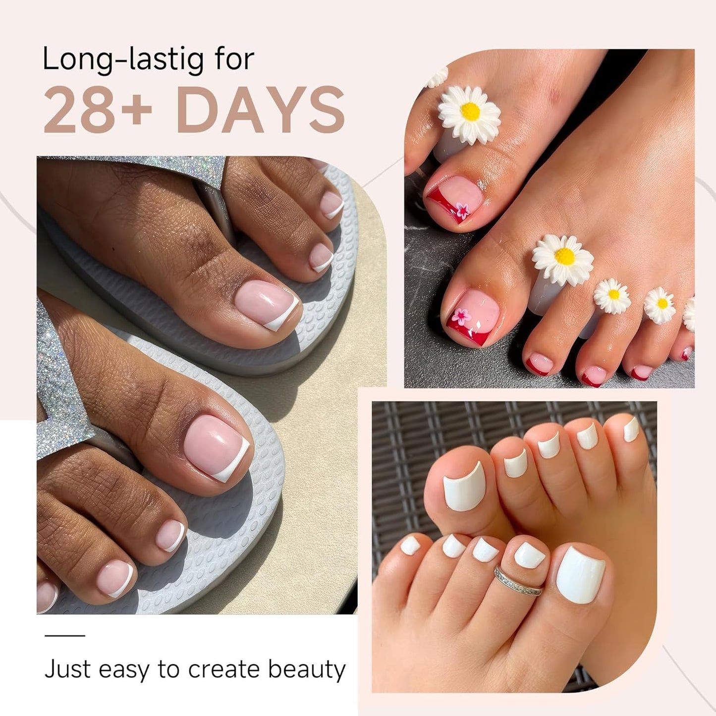 UNA GELLA Toe Nail Tips 312 Pcs Square Round Full Cover Fake Toe Nails Press On Clear 15 Sizes Pre-Shape Soft Gel Toe Nail Tips Double Matte Acrylic Toenails for Nail Extensions DIY Home Nail Salon-Velvo Beauty