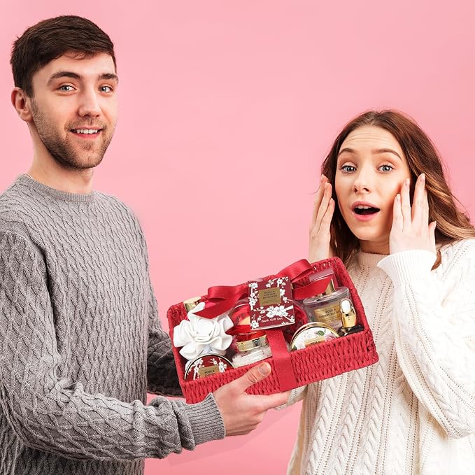 Mothers Day Gifts for Mom 25Pcs Luxury Spa Gift Basket for Women with Necklace, Shower Gel | Relaxing Bath & Body Care Kit Valentine's Christmas Gifts for Her Perfect for Anniversary or Bridal Shower-Velvo Beauty