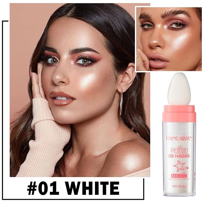 3PCS Polvo De Hadas Body Shimmer Glitter Highlighter Powder Makeup,High Gloss Sparkle for Face Body Hair,Create The Most Sparkly And Attractive Glitter Makeup-Velvo Beauty