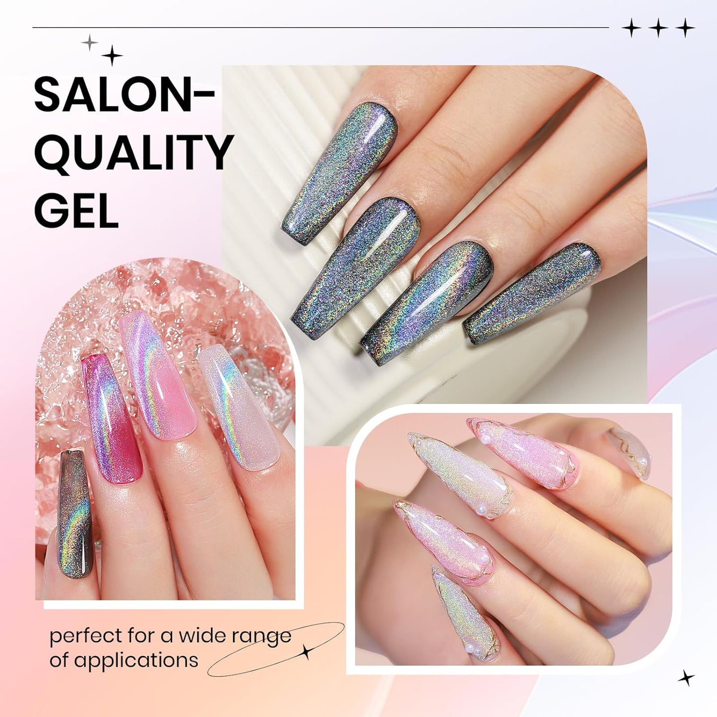 Rainbow Cat Eye Gel Polish - 15ml Holographic 9D Cat Eye with Magnetic Stick for a Glittery Iridescent Galaxy Effect Soak Off UV Lamp Perfect for Nail Art & DIY Manicures at Home-Velvo Beauty