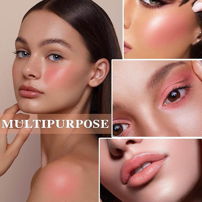 Cream Blush Stick with Brush and Makeup Sponge,Waterproof Multi Cream Makeup Stick,Lightweight,Long-lasting,2 in 1 Multi Blush for Cheeks & Lip Tint & Eyeshadow M-Velvo Beauty