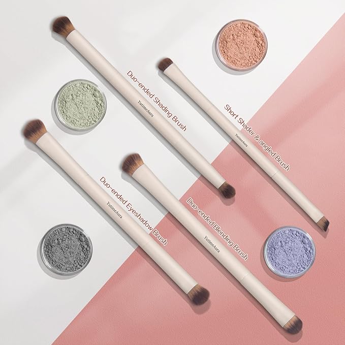 Makeup Brushes, Dual End Makeup Brush Set 7 Pcs, Foundation Contour Powder Concealer Eye Shadows Blush Make Up Brushes, Travel Gift Set, Cruelty-Free-Velvo Beauty