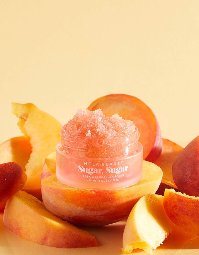 NCLA - Natural Sugar, Sugar Lip Scrub | Vegan, Cruelty-Free, Clean Skincare (Peach)-Velvo Beauty