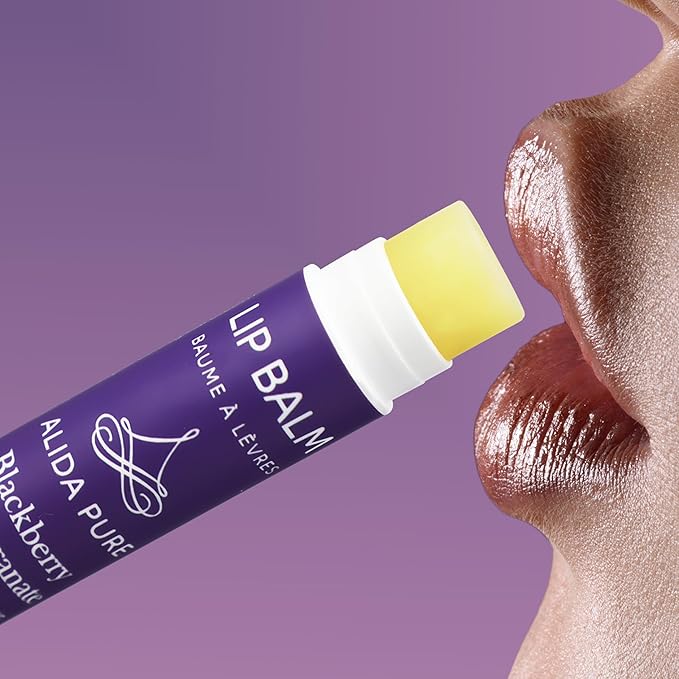 Blackberry Pomegranate Lip Balm Collection, Vegan Lip Balm Set, Beeswax Free, with Avocado Oil, Organic Jojoba Oil, and Vitamin E, Natural Moisturizer for Dry, Chapped Lips, 3 Tube Set-Velvo Beauty