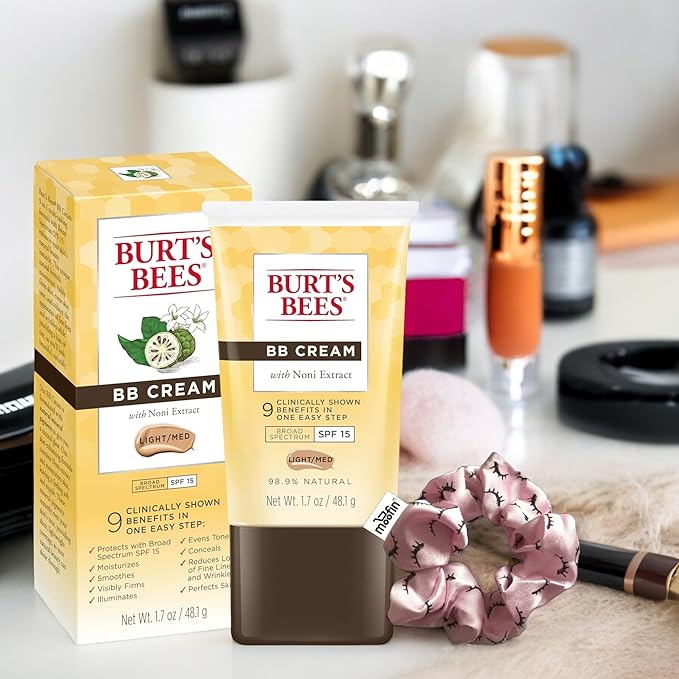 Bb Cream, 17 Oz - Wih Noni Extract LightMedium Shade Bb Cream Bundle Hair Scrunchie - Spf 15, 989 Natural, Smoothens Skin Pack Of 2-Velvo Beauty