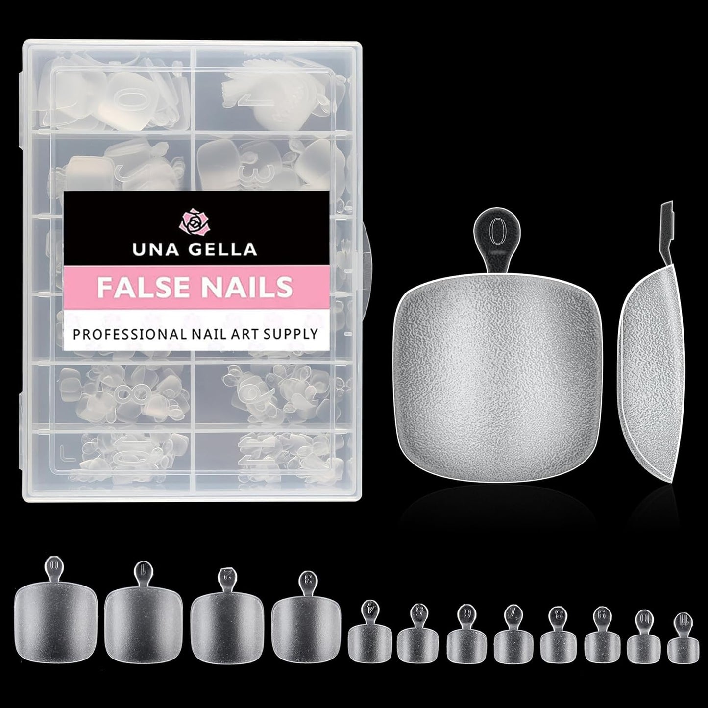 UNA GELLA Toe Nail Tips 312Pcs Short Square False Soft Gel Full Cover ToeNail Tips Matte Press on Fake Toenails 12 Sizes Pre-shape Acrylic Toenails Tips For Nail Extension Home DIY Nail Salon-Velvo Beauty