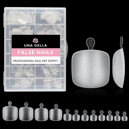 UNA GELLA Toe Nail Tips 312Pcs Short Square False Soft Gel Full Cover ToeNail Tips Matte Press on Fake Toenails 12 Sizes Pre-shape Acrylic Toenails Tips For Nail Extension Home DIY Nail Salon-Velvo Beauty