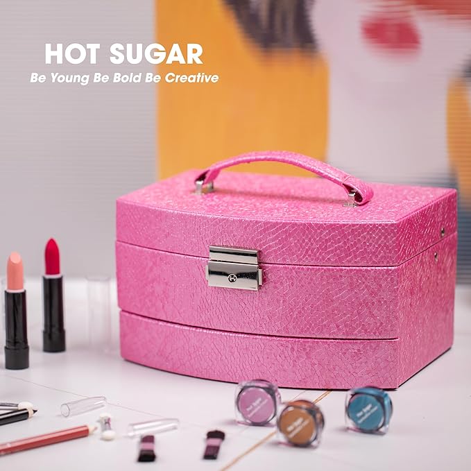 Hot Sugar Girls Makeup Kit for Birthday Gift, All in One Beginner Makeup Kit for Women Full Kit, Christmas Makeup Set for Teens 10 12 13 16 Includes Real Cosmetics and Makeup Tools (Red)-Velvo Beauty