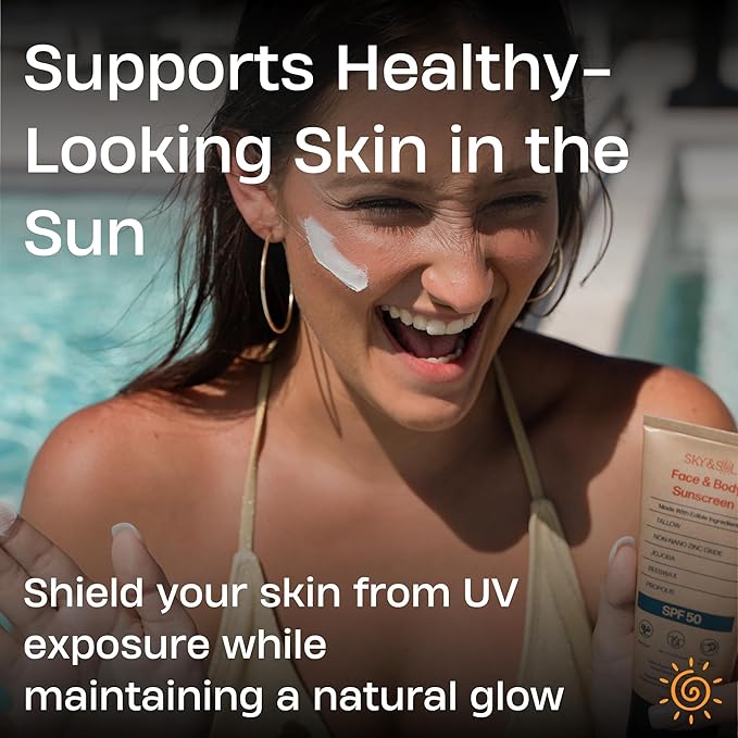 Mineral Sunscreen SPF 50 | With Grass-Fed Tallow & Zinc Oxide | Non-Greasy Formula for Face & Body | Made Without Reef-Harming UV Filters | 3 oz (85 g)-Velvo Beauty