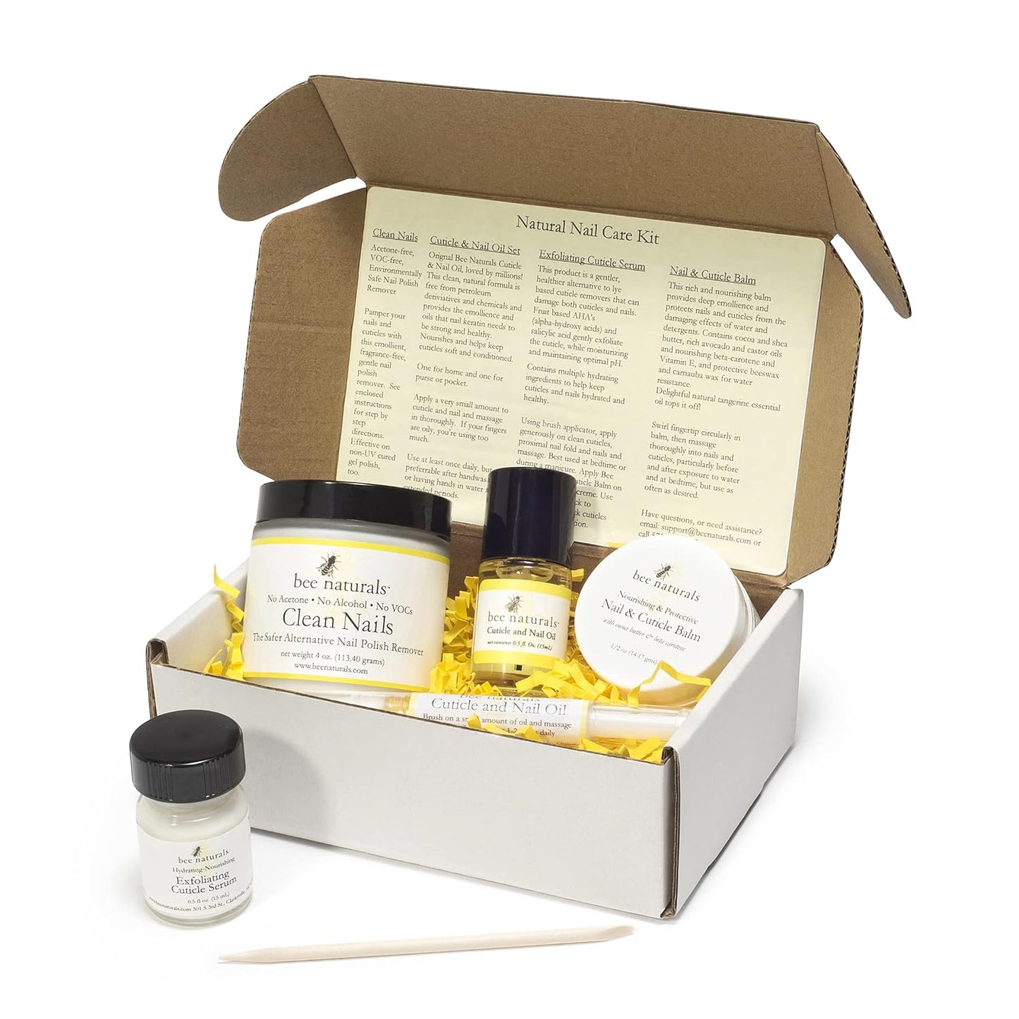 Bee Naturals Natural Nail Care Kit - Natural & Non-Toxic Nail and Cuticle Care Set with Vitamin E - Softens & Protects - Ideal Gift for Repairing Cuticles and Nails-Velvo Beauty