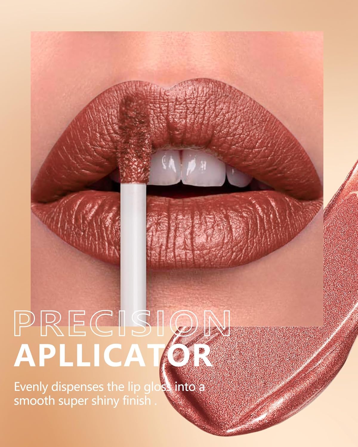 MAKI YIKA Metallic Lipsticks Long Lasting Brown Lipstick for Women, High Shine Glitter Lipstick No Smudge Transferproof iquid Lip Gloss (BR09 Celebration)-Velvo Beauty