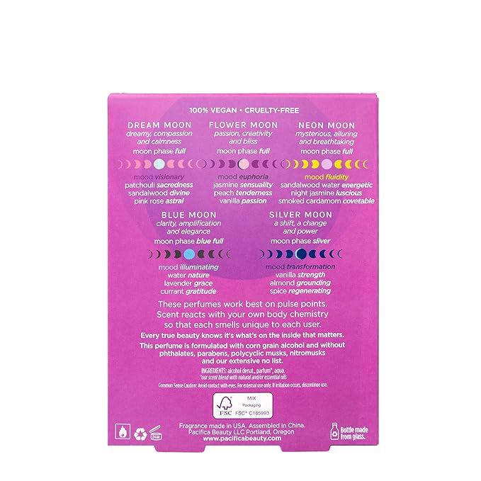 Pacifica Beauty Wanderlust & Moon Moods Perfume Set, Travel Fragrances, Island Vanilla, French Lilac, Clean Vegan Perfume, 0.05 fl oz Each (Set of 10)-Velvo Beauty