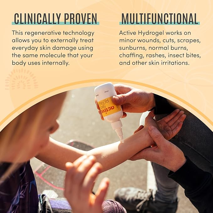 Active Skin Repair First Aid Healing Skin Hydrogel - Natural & Non-Toxic Repairing Ointment with Hypochlorus Acid for Minor Cuts, Wounds, Scrapes, Rashes, Sunburns, & More, 3 oz-Velvo Beauty