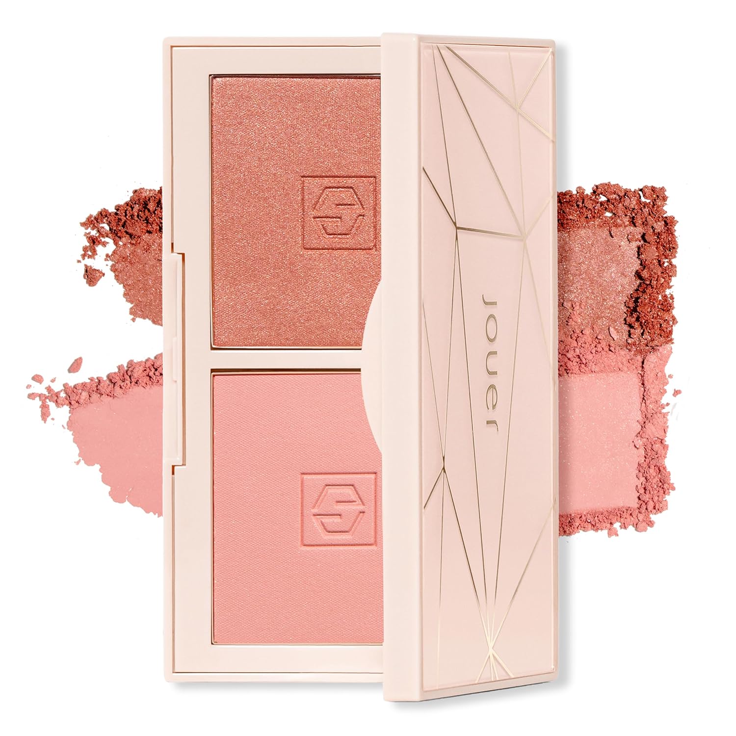 Jouer Blush Bouquet Duo Deluxe Mini 2 Shade Blush Palette High Pigment Powder Natural Flush Beauty Cosmetics Vitamin E Talc-Free Paraben, Gluten & Cruelty Free-Velvo Beauty