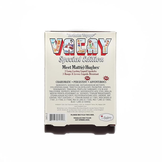 the Balm Voyage Vacay Matte Lip Trio Special Edition for Women - 3 Pc 0.25oz Lipstick - Persistent, 0.25oz Lipstick - Charismatic, 0.25oz Lipstick - Adventurous-Velvo Beauty