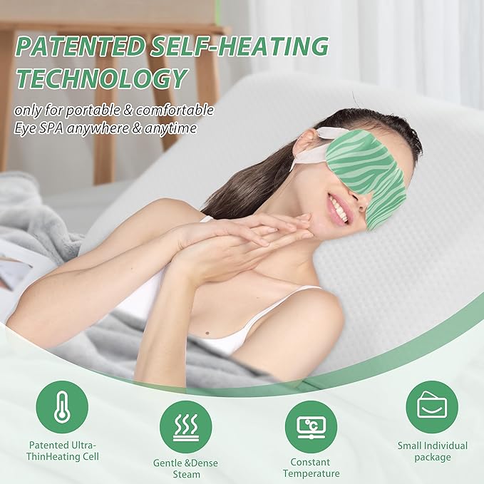 45 Packs Steam Eye Mask Self Heating Moist Eye Compress Disposable SPA Warm Eye Mask for Dry Eyes, Eye Fatigue, Stress Relief, Soothing Headache Travel Trouble Sleeping (Unscented)-Velvo Beauty