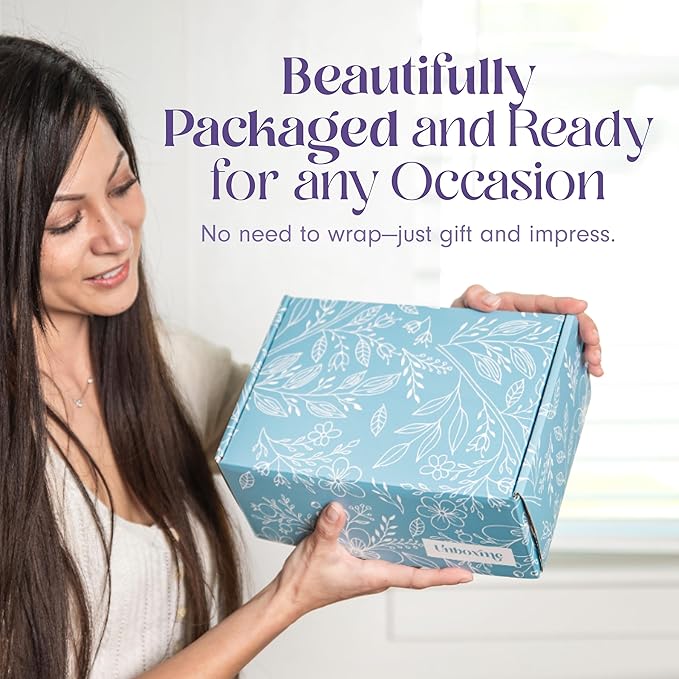 Unboxme Gifts Mini Lavender Spa Gift Set - Relaxation Gift Basket for Women - Self Care Package with Lavender Candle, Bath Bomb, Soap, Greeting Card & More-Velvo Beauty