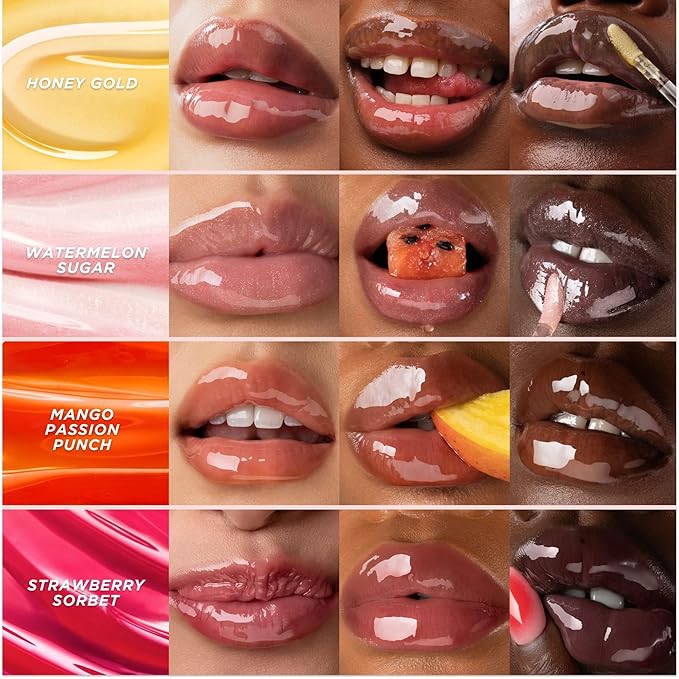 Gisou Honey Infused Hydrating Lip Oil, Nourishing Moisturizer for Dry Lips, High Shine, Smooth Finish, Clear Golden Glow, Fresh Honey Scent, 8ml-Velvo Beauty