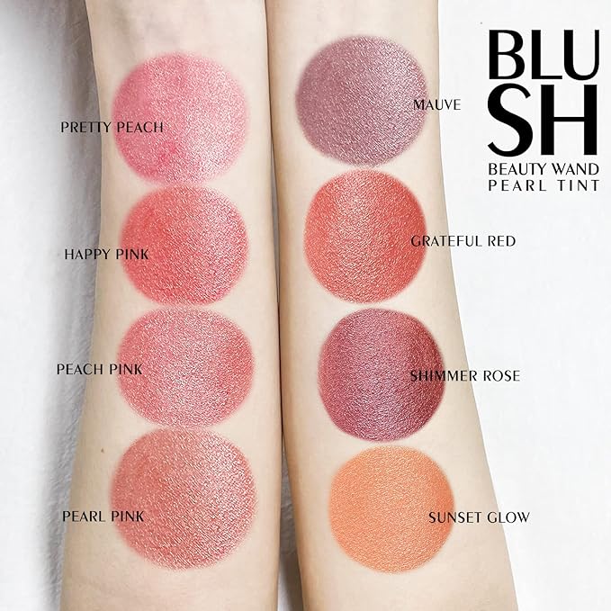 KYDA Blush Beauty Wand, Shimmer Face Blush with Cushion Applicator, Natural Pearl Finish, Silky Smooth Creamy Formula, Lightweight Blendable Blush Rouge Stick-Pearl Pink-Velvo Beauty