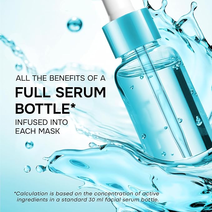 SimplyVital Collagen Facial Mask with Retinol & Hyaluronic Acid - Hydrating Face Masks Skincare - Visibly Firming and Lifting T Line & V Line Sheet Mask for Women - Mascarillas Para la Cara - 7 Pack-Velvo Beauty